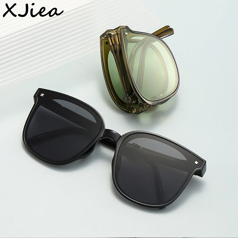 

XJiea Designer Fashion Foldable Women's Sunglasses 2023 Trendy Summer Outdoor Female Sun Glasses Equipped With Glasses Bag