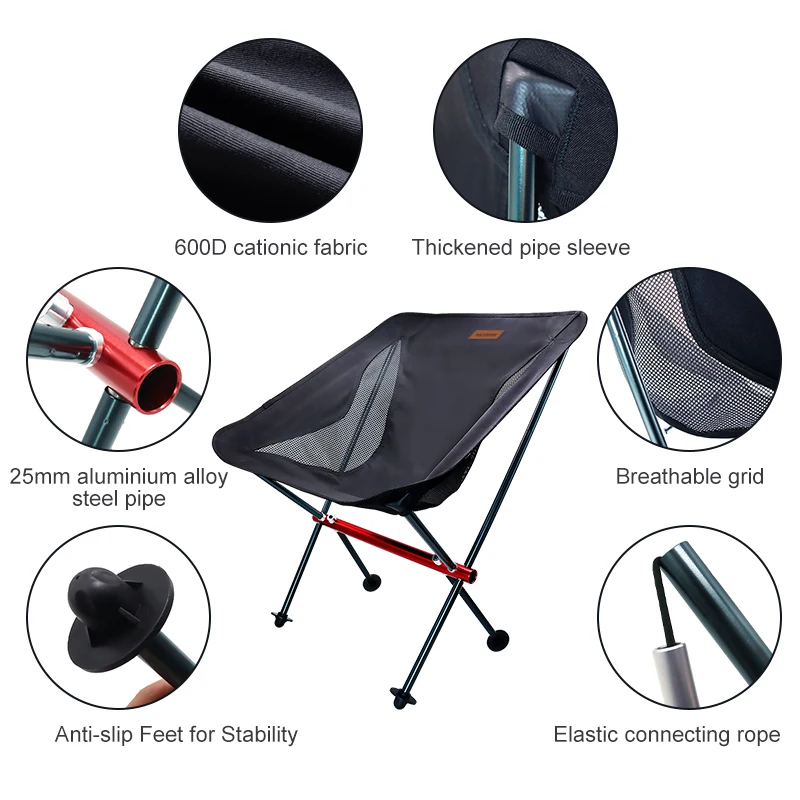 PACOONE Outdoor Portable Camping Chair Oxford Cloth Folding Lengthen Seat for Fishing BBQ Picnic Beach Ultralight Chairs New