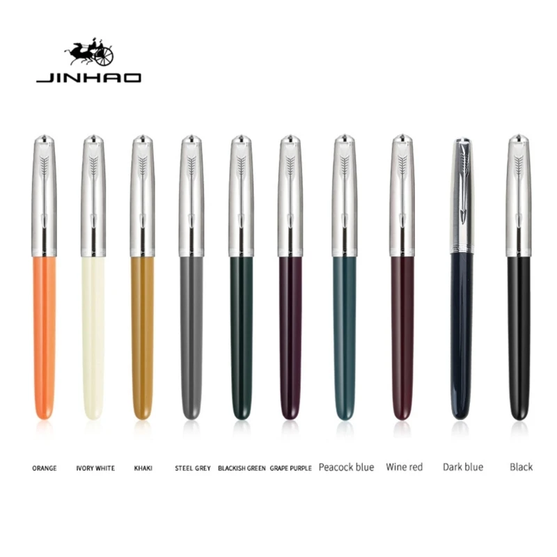 

Fountain Pen Extra- Fine Metal Nib 86 Series Ink Pens for Business Office Writing Signature Silver Cap Clip High-Quality