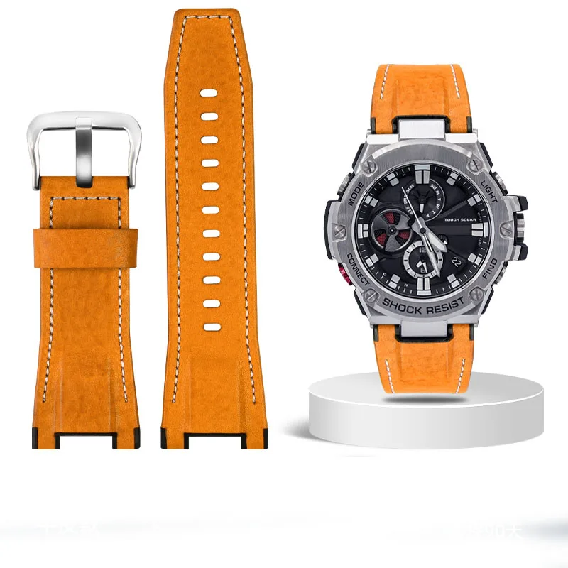 Premium Genuine Leather Watch Strap - Notched Design, 26mm Width