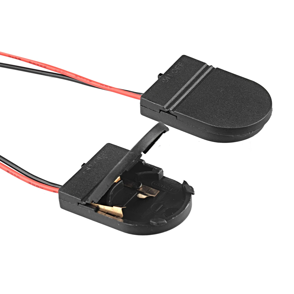 1/2/5PCS 단일 슬롯 CR2032 CR 2032 단추 코인 셀 배터리 홀더 케이스 커버 ON-OFF 스위치 리드 와이어 3V  배터리 상자-Freehip.co.kr