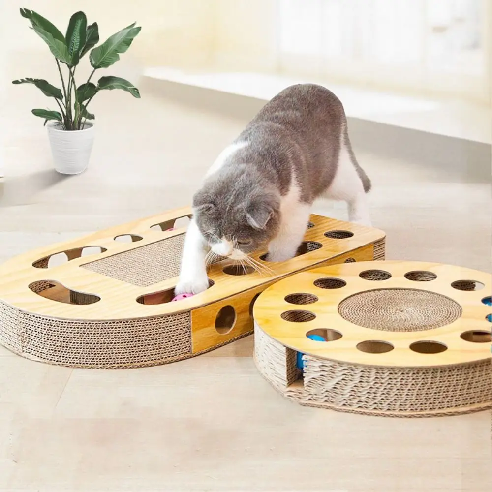 

Corrugated Paper Cat Scratch Board Turntable Ball with Ball Wear-resistant Cat Chasing Ball Board Round/Aquare