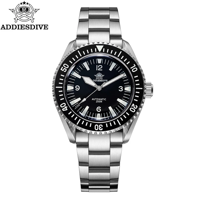 ADDIESDIVE Diver Watch Men 40mm Mechanical NH35 Automatic Luminous Sapphire Ceramic Bezel Stainless Steel 200m Diving Watch New