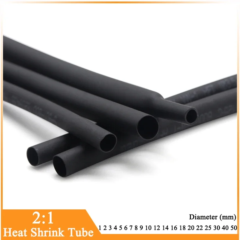 Heat shrink tube dia 1 2 3 4 5 6 7 8 9 10 12 14 16 20 25 30 40 50 mm polyolefin thermal cable sleeve insulated heat shrink tubing heat shrink tube cable sleeve heat shrink tube kit heat shrink cable sleeve 1/2/5M