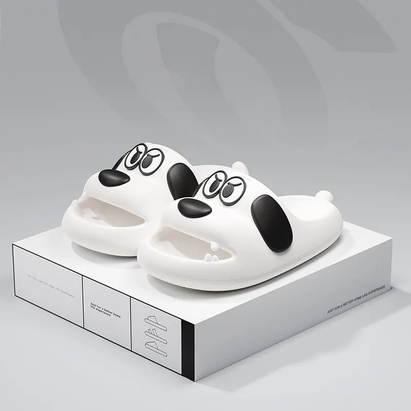 Feslishoet Catroon Dog Thick Slippers Soled Non Slip Slides Bathroom Summer Comfy Shoes Indoor and Outdoor 3