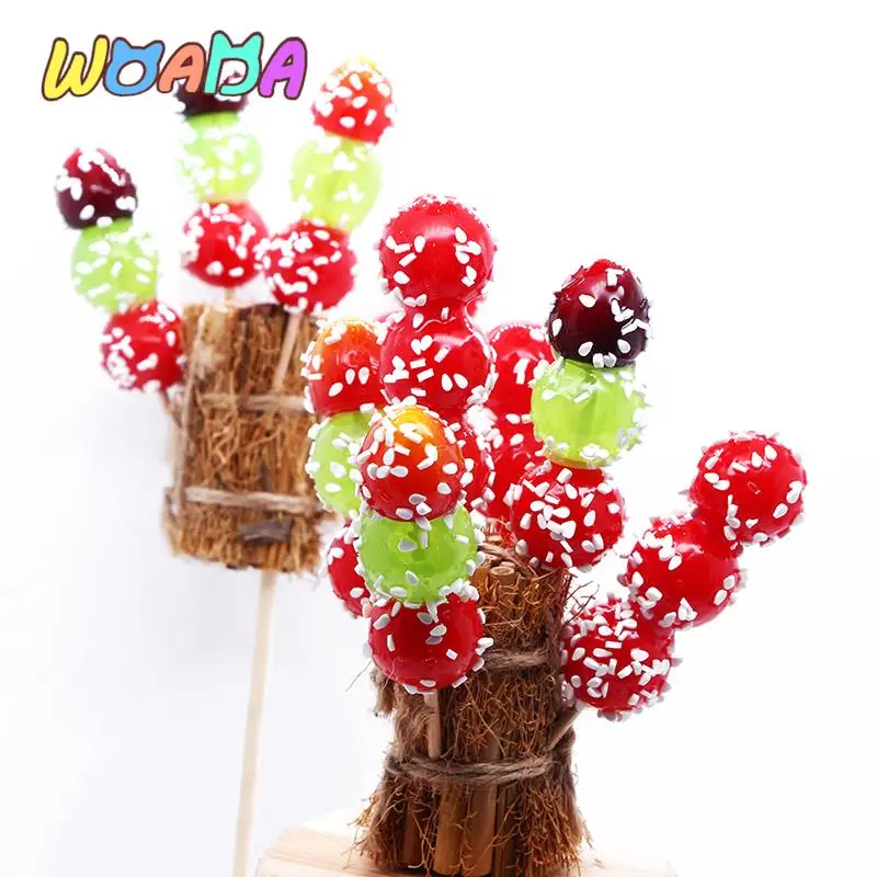 

1PC Doll House Mini Decoration Simulation Rock Sugar Gourd Candy Model Shooting Scene Model
