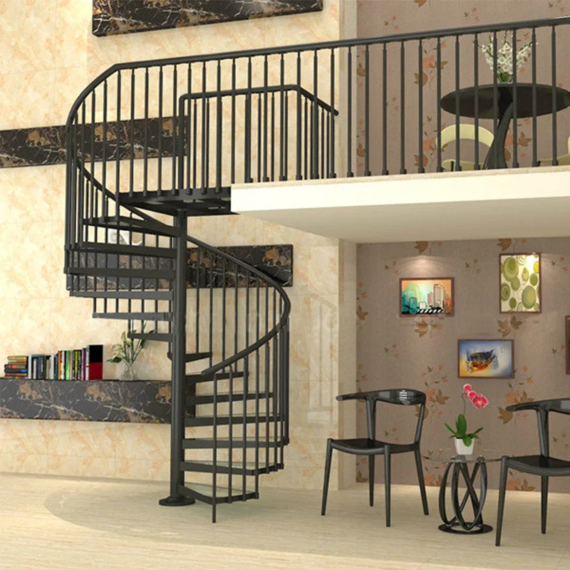 맞춤형 상업용 산업용 곡선형 스테인리스 계단 난간 주택 야외 계단