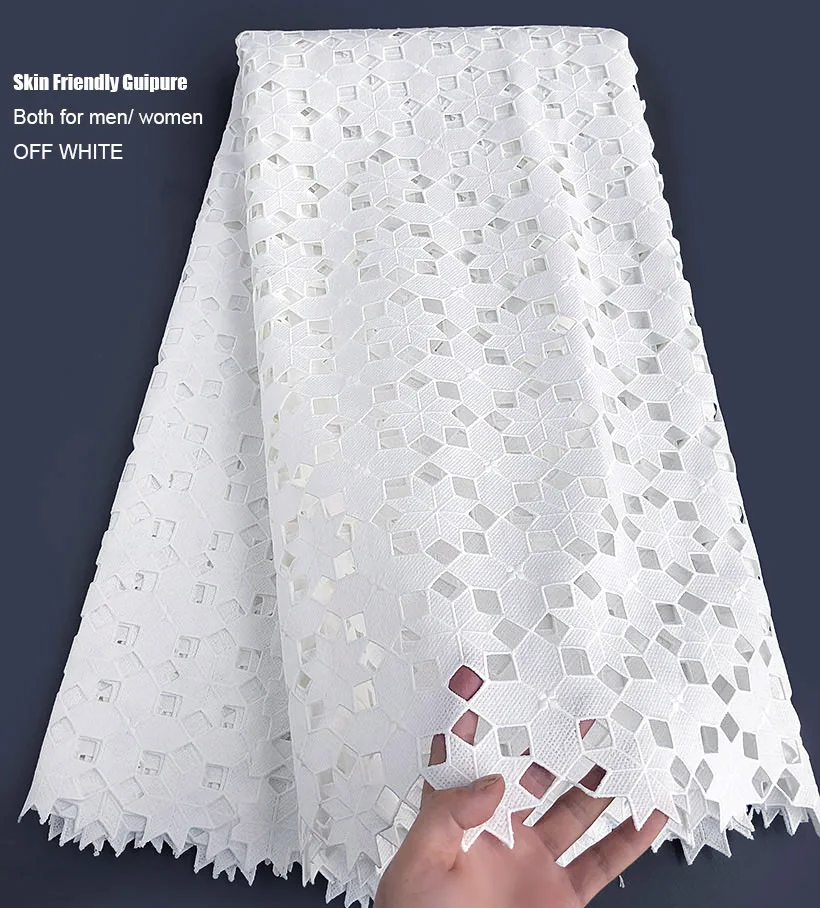 Lace Fabric Chiffon Lace Fabric 5 Yards Guipure Lace Soft African Cord Fabric Neat Embroidery Nigerian Ghana Dubai Celebration Wear