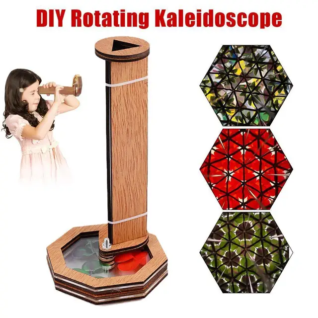 DIY Kaleidoscope Handmade Kit Children Classic Toy Wooden Kaleidoscope Top Toddler Sensory Toys Kid Gift Birthday Child Gift 1