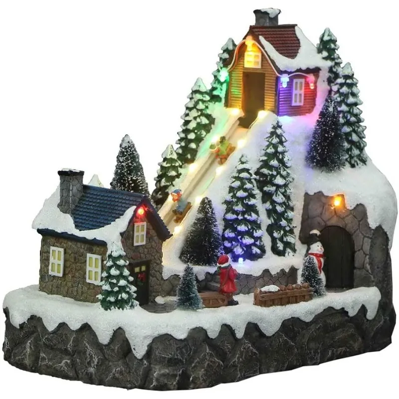 

Room decor Christmas Village Sledding Down Hill - Animated Pre-Lit Musical Sleigh Ride - Perfect Addition to Your Christmas