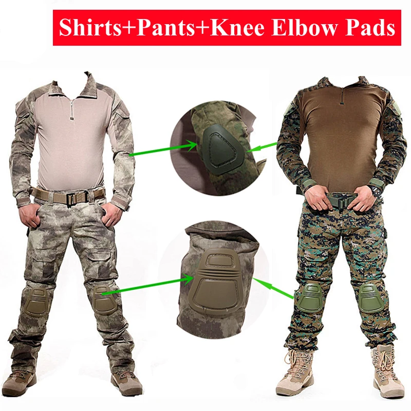 

Tactical Camouflage Ghillie Suit Hunting Outdoor Paintball Air Gun Shirt + Pants Army Combat Training Hunting Suit Men's