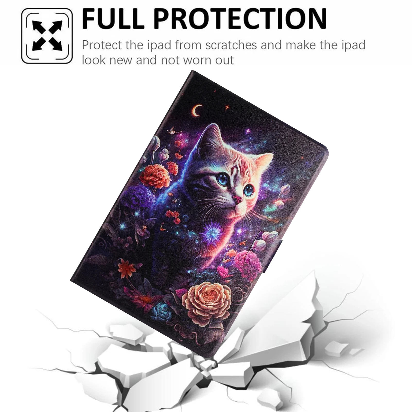 Fox and Cat Pattern Flip Stand Case with Magnetic Snap