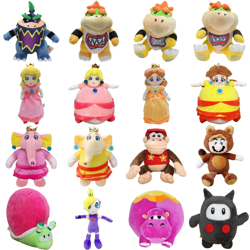 

Kawaii Mario Princess Peach Bowser JR. Soft Plush Toys Cute Anime Diddy Kong Snail Ninji Stuffed Animals Peluche Dolls Gifts