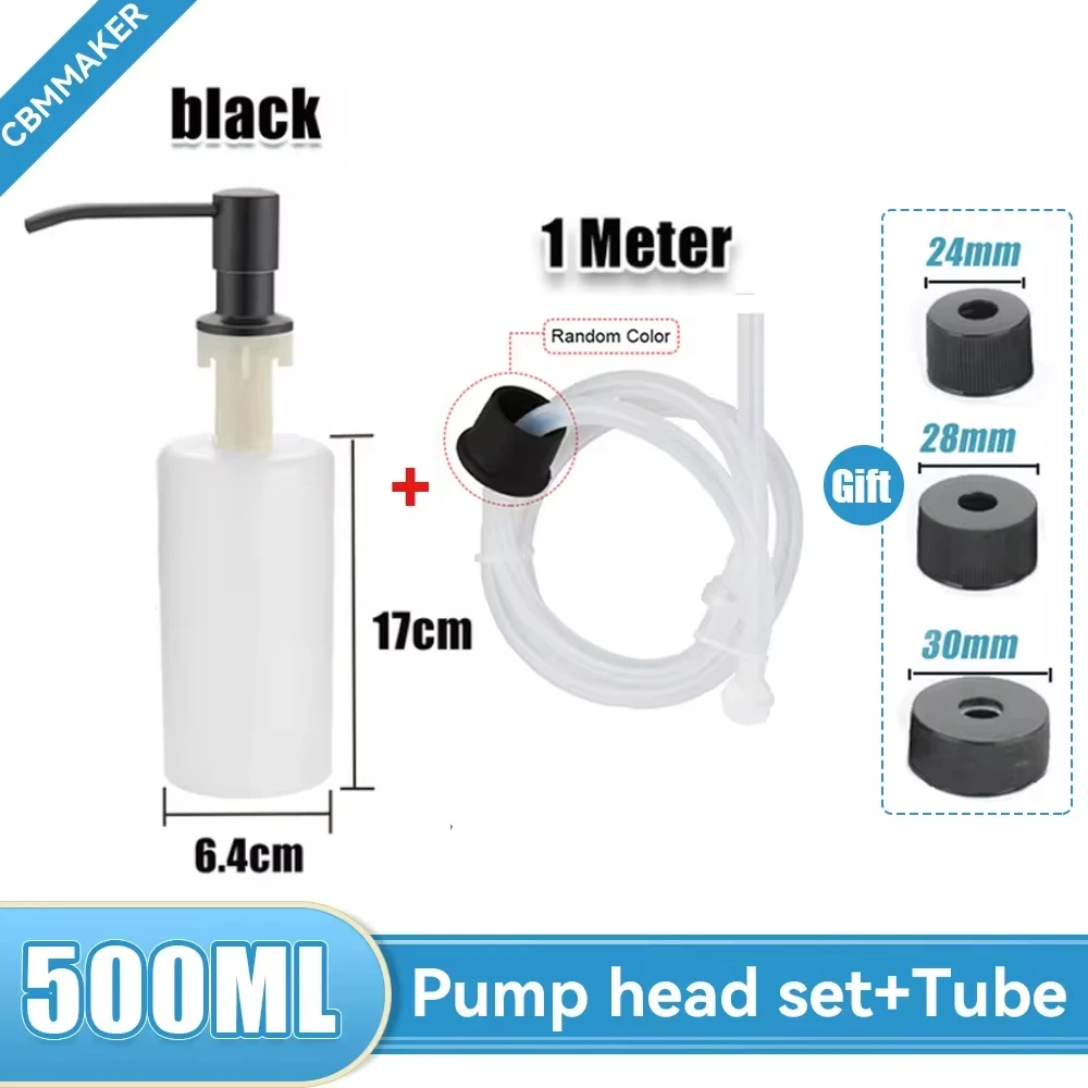 500ML Liquid Soap Bottle Sink Mount Stainless Steel Hand Pressure thumbnail 5