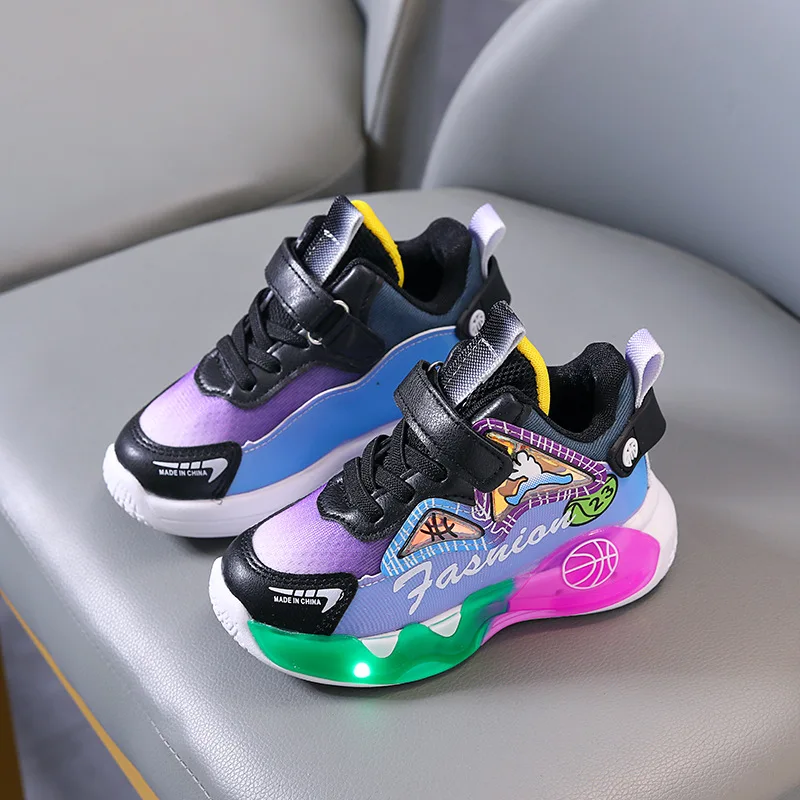 XUANMU Children Sport Shoes Boys Girls Autumn Winter Middle Children Shoes Primary School Basketball Shoes XA100_voghion.com