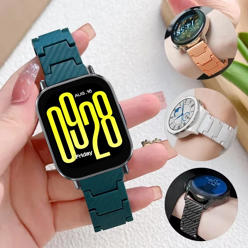 Carbon Fiber Strap for Smartwatch - Premium 22mm Replacement Wristband Bracelet