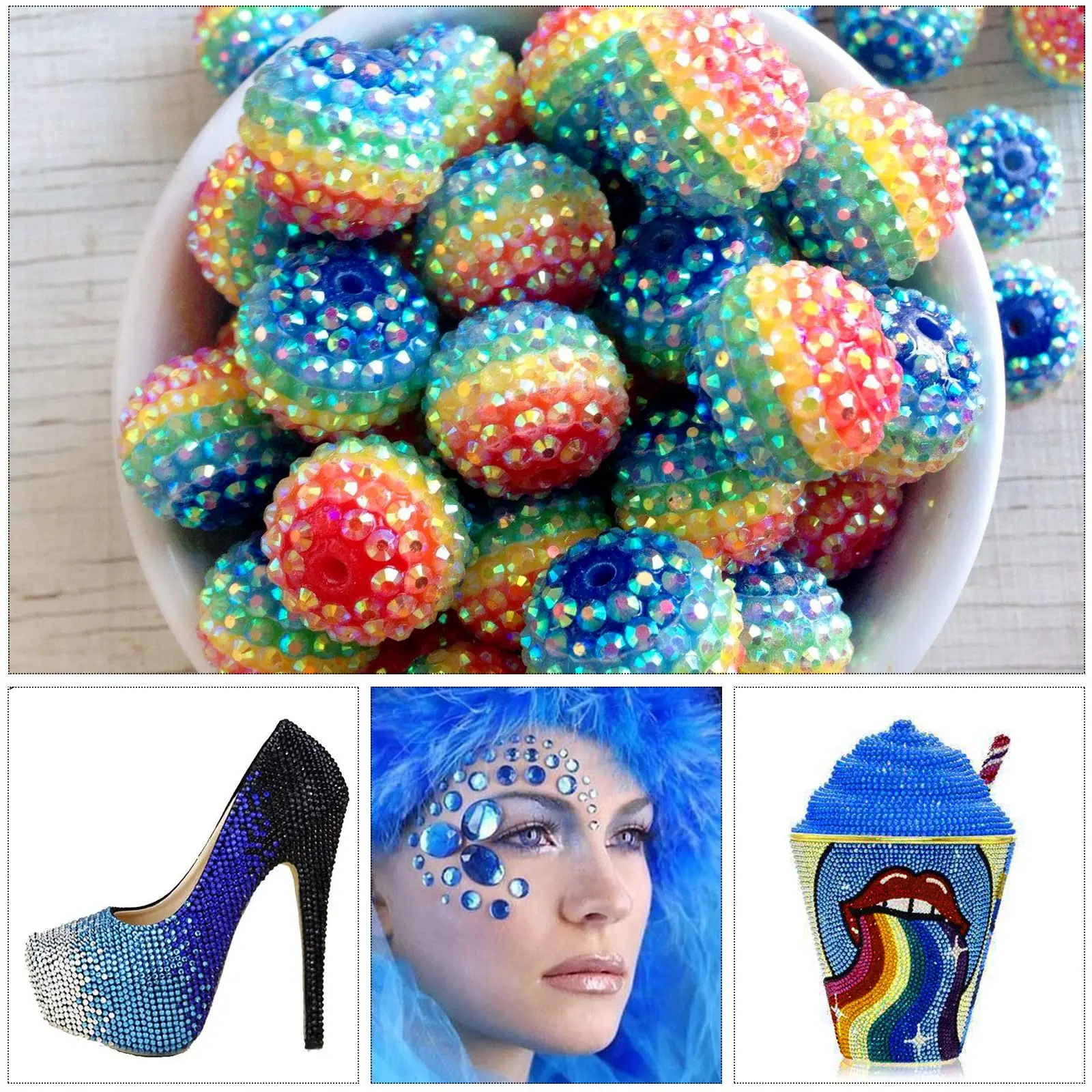 Blue Jelly Flatback Resin Rhinestones for Clothing and Nail Art Decoration