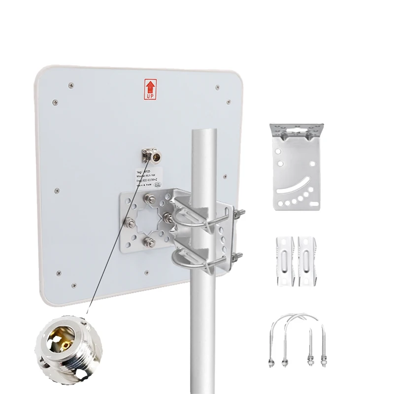 915MHZ RFID Flat Antenna Metal Bracket Outdoor Waterproof 9dBi IoT Ultra High Frequency Directional N Female