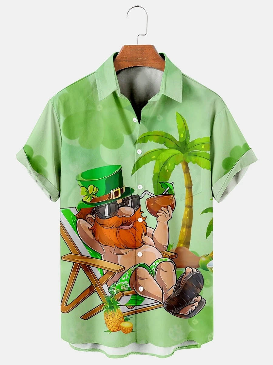 

Sleeve Shirts Oversized Male Vintage Men's Beach Blouse Men Summer Shirt 3d Print Hawaiian Sports Tees Clothing Lapel Short