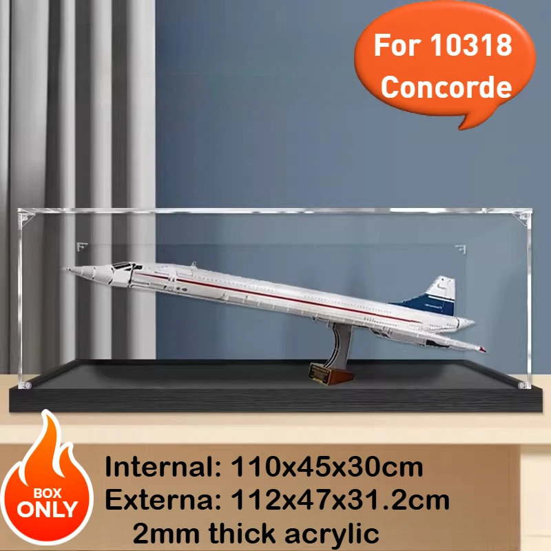 110X45X30CM 아크릴 디스플레이 박스 레고 콩코드 10318 모델 피규어용 투..