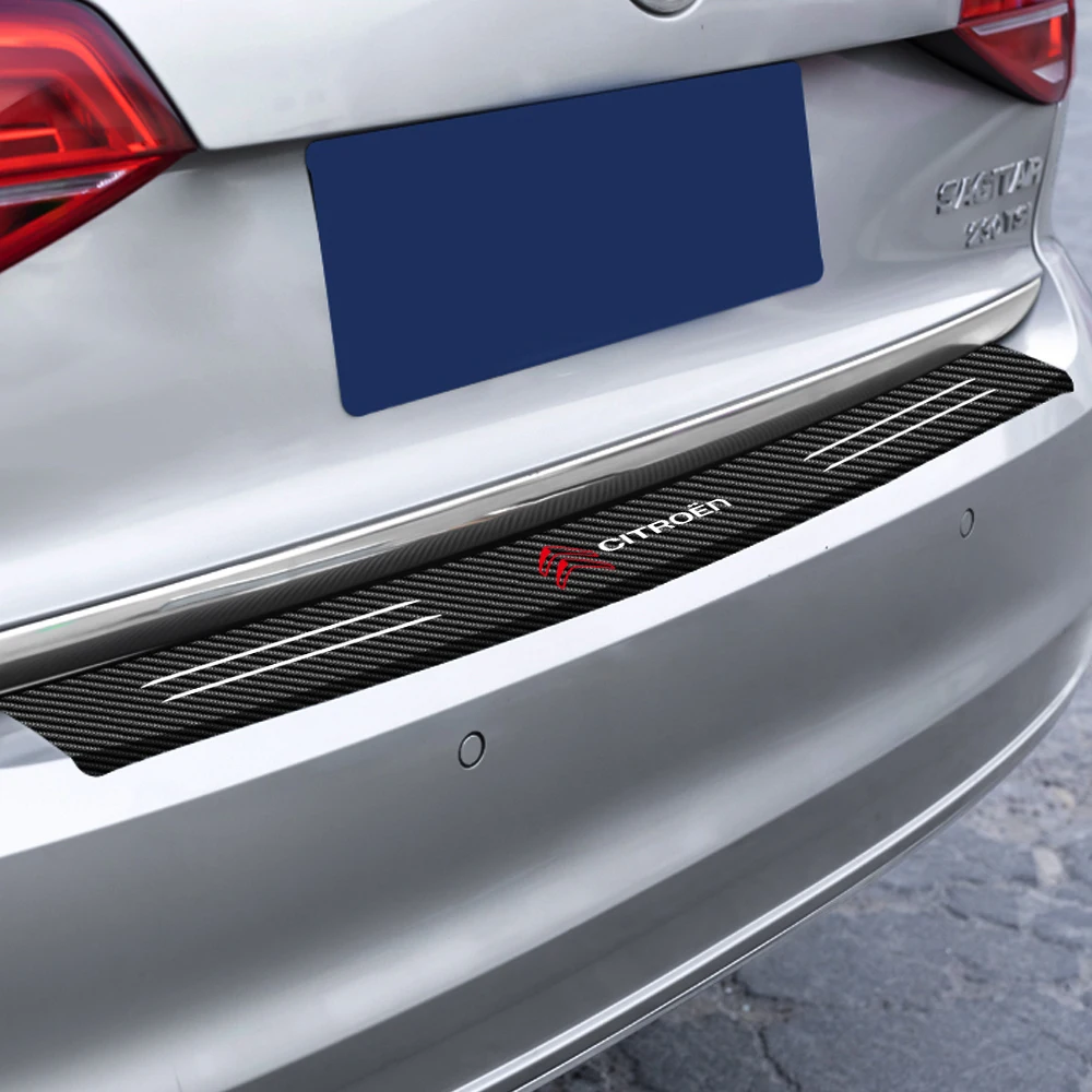 Carbon Fiber Car Trunk Tail Lip Guard Stickers