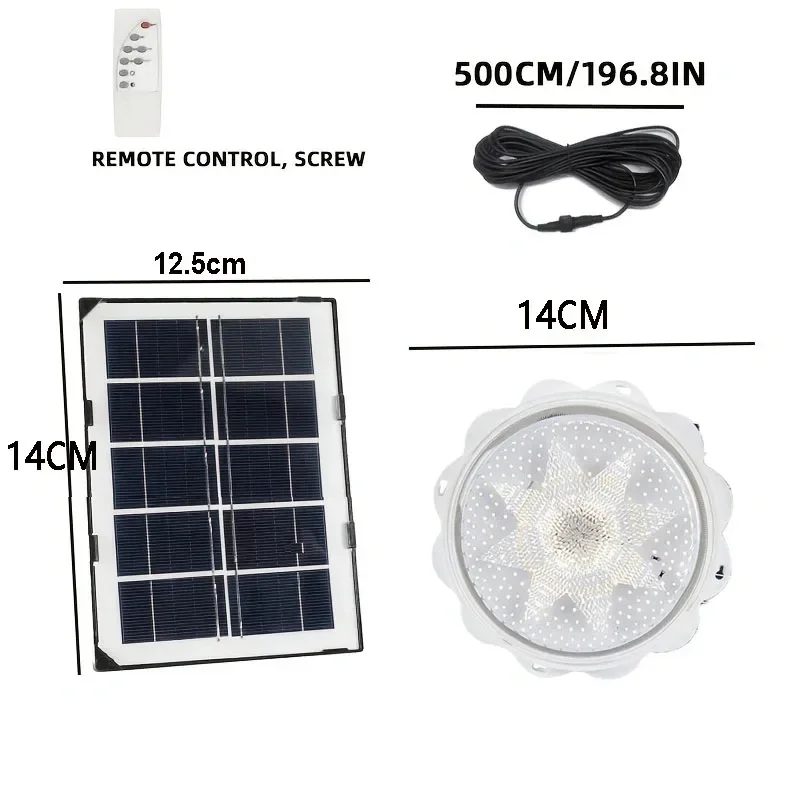 Світлодіодні сонячні стельові світильники для коридору з дистанційним керуванням, панельні світильники з регулюванням яскравості для внутрішнього освітлення саду та коридорів