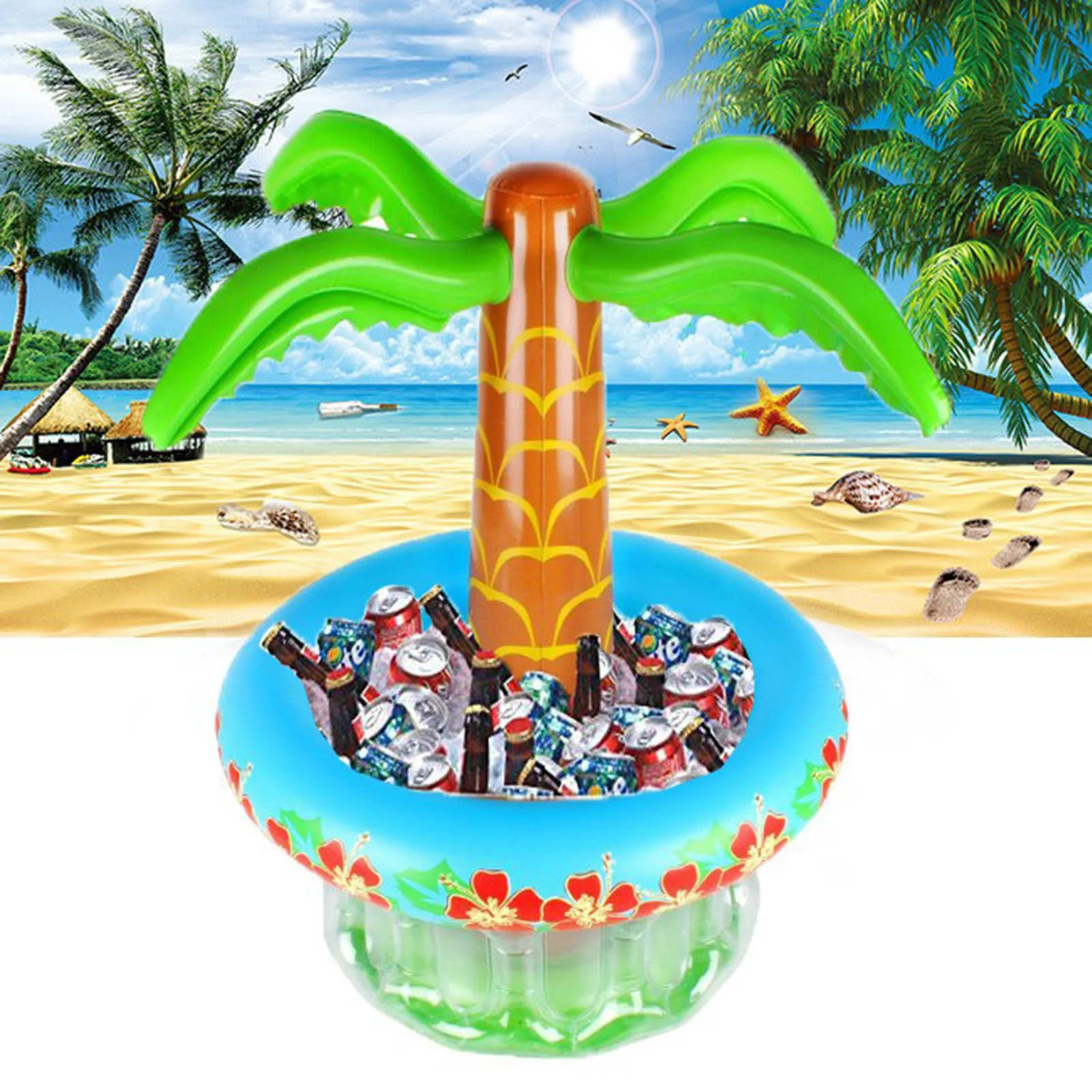 팽창식 코코넛 아이스 버킷, 열대 해변 테마 파티 장식, 해변 파티 용품에 적합