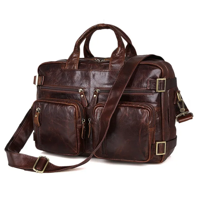 

Business Men Women Briefcases Genuine Cow Leather Lawyer Office Bags 15 inch Laptop Bag Briefcases Bag for Documents