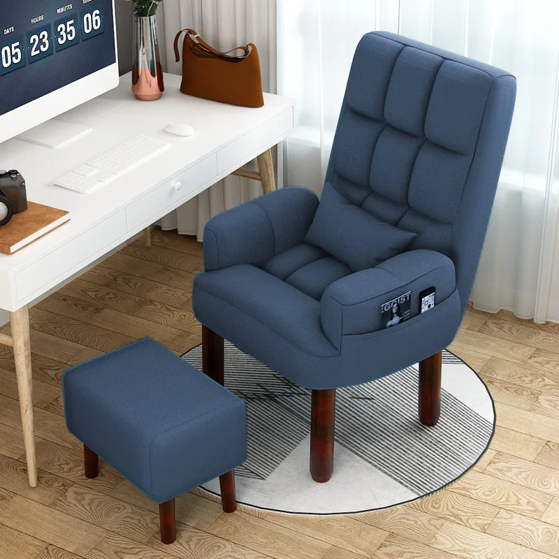 Backrest Chair 5 Gears Adjustable Sofa Chiar Stable Living Room Furniture Relax Recliner Lazy Sofa Lounge Chair with Wooden Leg sofa chair