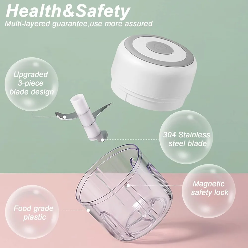 Knoblauchzerkleinerer 250 ml – USB Gemüseschneider elektrisch