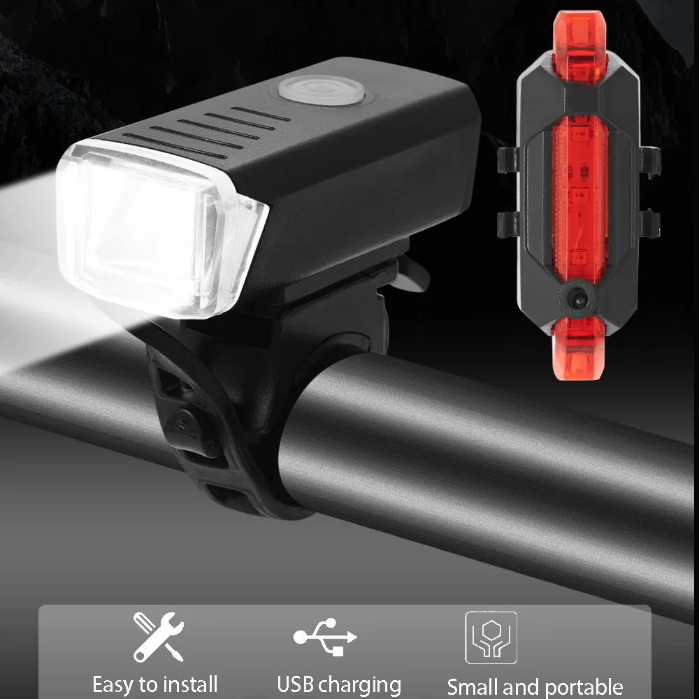 

Bike Indicator Lamp Headlight Tail Light Rechargeable Ride Safety Warning Light Powerful Bright Front Rear Lamps Outdoor Cycling