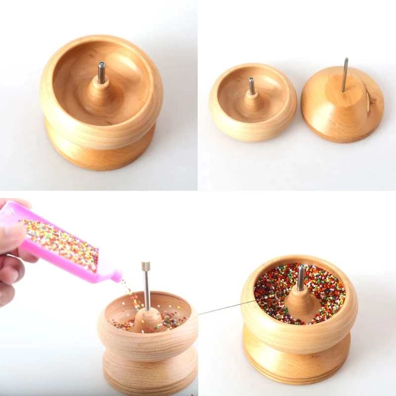 

Bead Piercer Spin Beading Bowl Waist Bead Spinner for DIY Beading Bracelet Craft