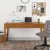 SIMPLIHOME Harper solid wood medieval modern 60 inch wide home office desk, desk, workstation, study desk furniture, 2 drawers 2