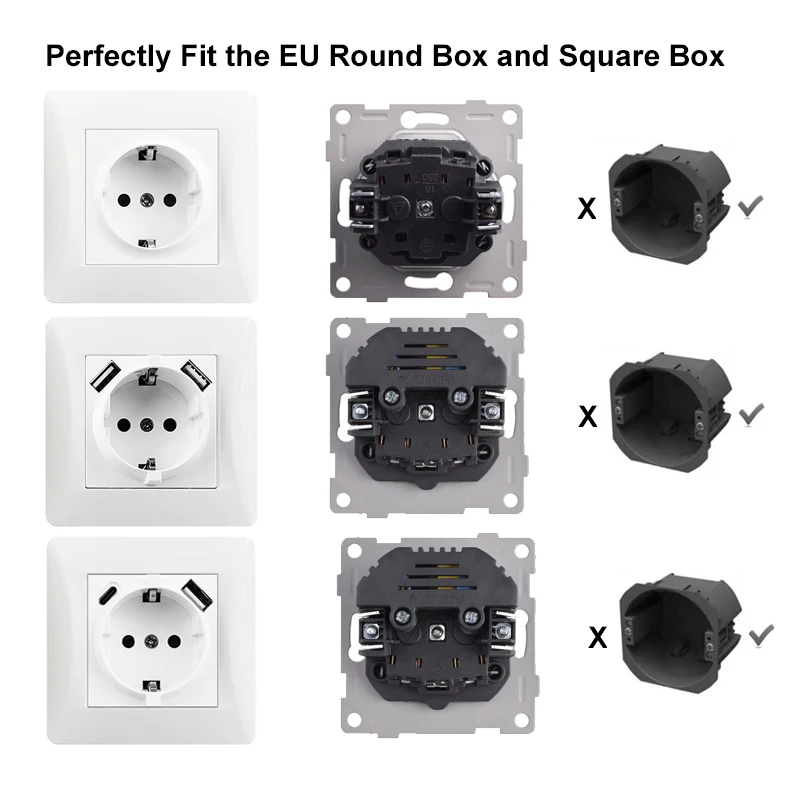 Prise Murale Audio 2 Sorties - Format 86x86mm - Connecteurs Plaqués Or Pour Fiches Bananes - Installation Facile Pour Enceintes