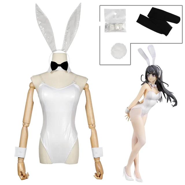 Seishun Buta Yarou wa Bunny Girl Senpai no Yume wo Minai Sakurajima Mai  White Bunny Girl Cosplay Costume For Sale