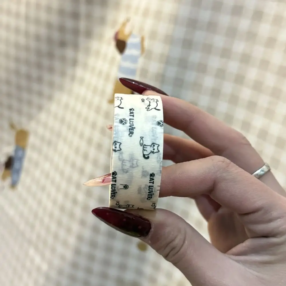 고양이 무늬 비즈 포지셔닝 테이프 고온 내열 엣지 바인딩 테이프 손으로 찢을 수 있는 무자국 베이킹 천 테이프