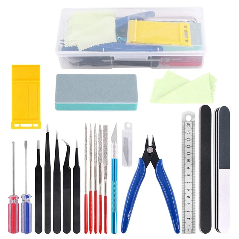 21 피스 모델 기본 도구 키트, 자동차 모델 제작 및 DIY 제작 도구에 적합,..