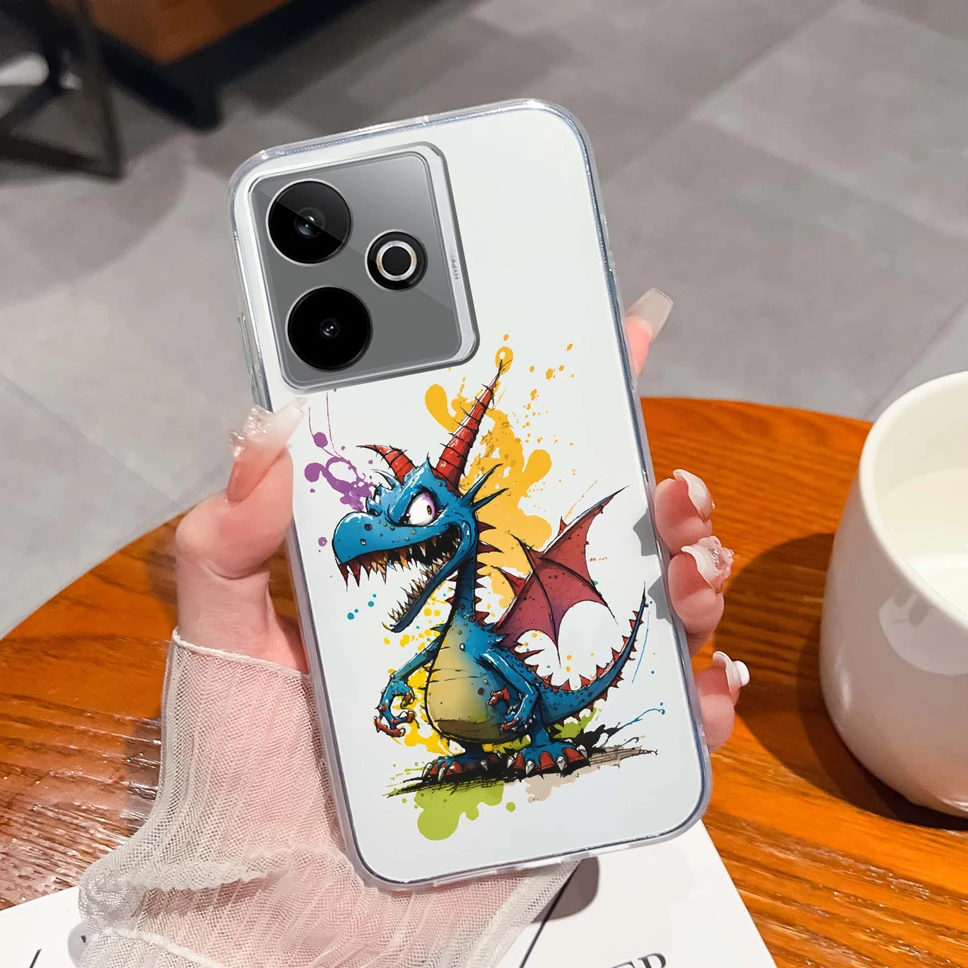Lovely Cartoon Animals Soft Clear TPU Silicone Protective Phone Case Cover