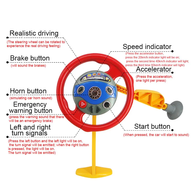 Volante Giocattolo Per Seggiolino Auto Bambini - Interattivo, Con Suoni E Luci, Per Intrattenere In Viaggio, Età 3+