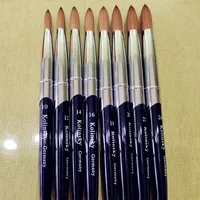 Acrylic Nail Art Brush Metal Handle UV Gel Builder Painting Flower Drawing 100% Kolinsky DIY Manicure Tools 10#12#14#16#18#20#24 2