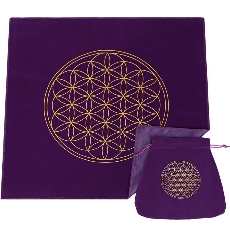 

11UE Цветок жизни скатерть для гадания Метатрон карты Таро скатерть алтарь ткань настольная игра карточный коврик для психологов