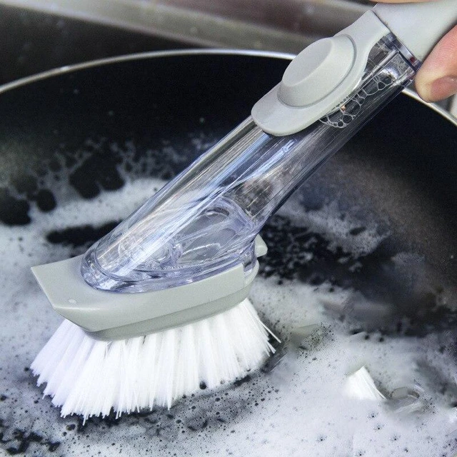 Refill Dish Washing Brush Pot Cleaning Sponge Soap Dispenser