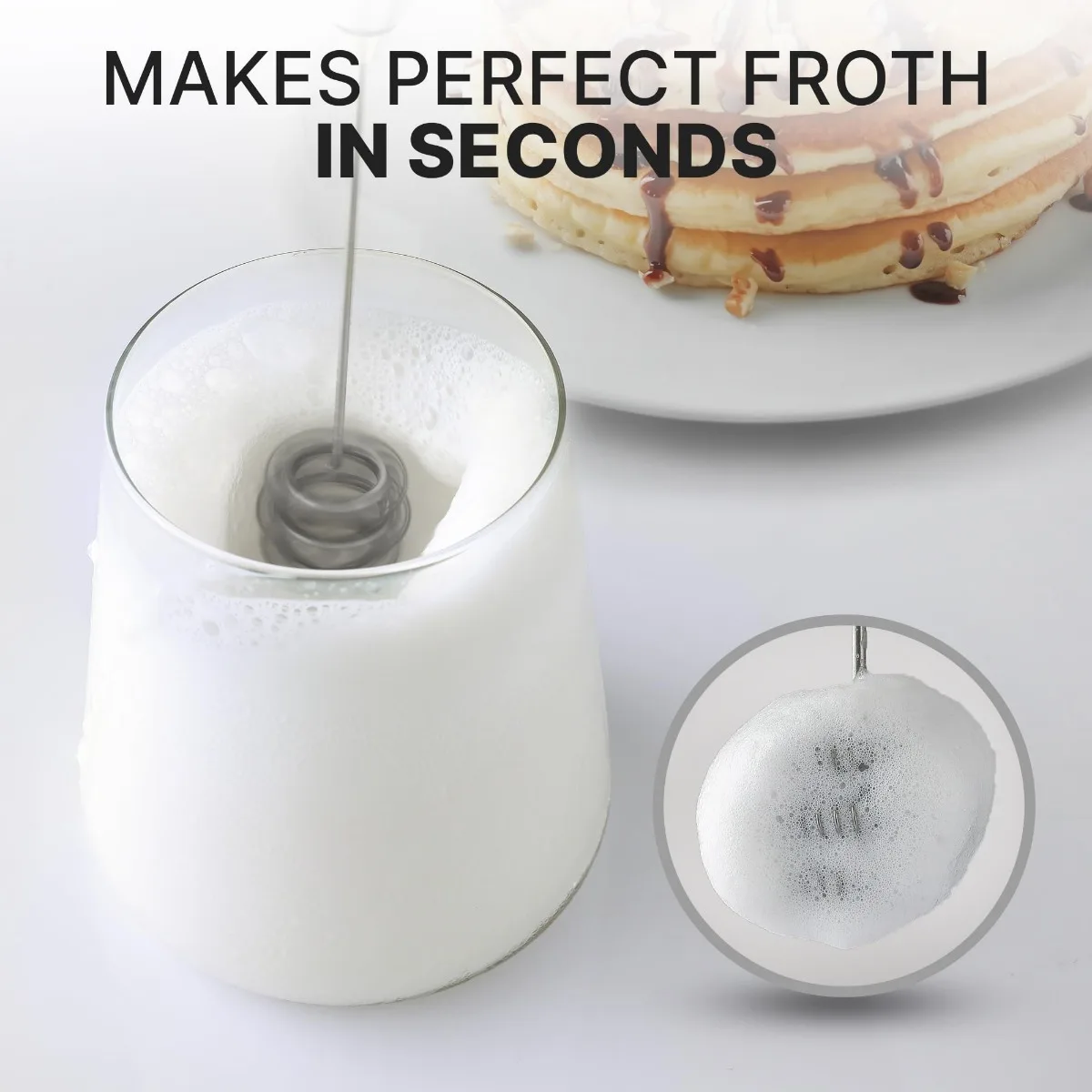 Electric Milk Frother Handheld Milk Frothers Wand Drink Mixer for Coffee Milk Foamer for Cappuccino Frappe Matcha Creamer PH313 2