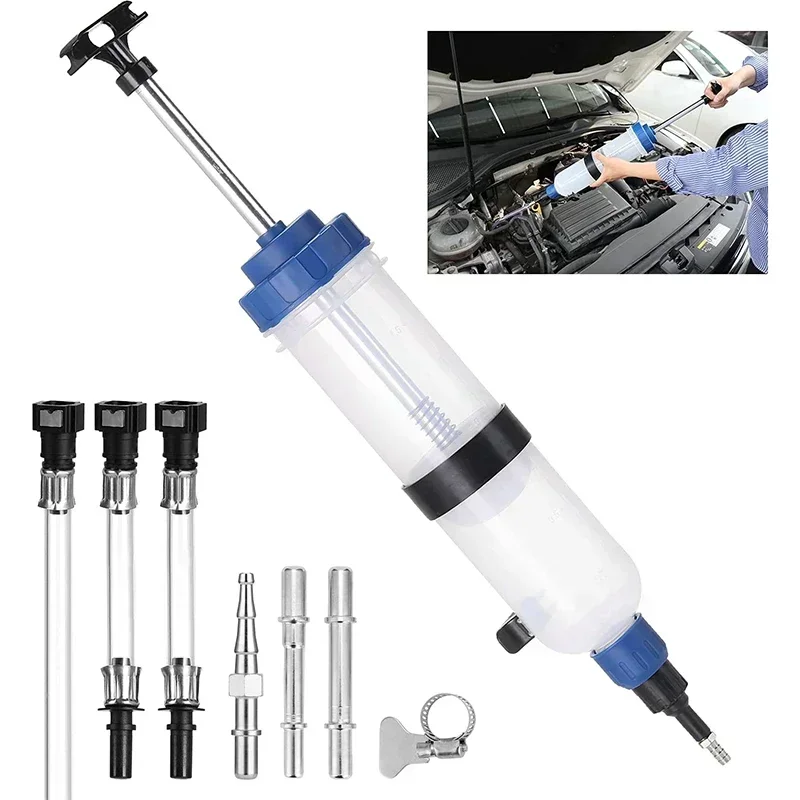 Oil Syringe Pump Liquid Transfer Pump Brake Bleeder Tool Car Oil Fluid Extractor Siphon Pump Brake Fluid Syringe Pump Auto Manual Suction Vacuum Fuel Transfer Hand Dispenser