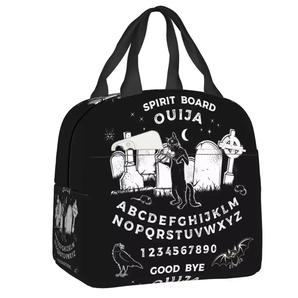 

2024 New Halloween Playing Ouija Board Thermal Insulated Lunch Bag Lunch Container For Outdoor Camping Travel Storage Food Box