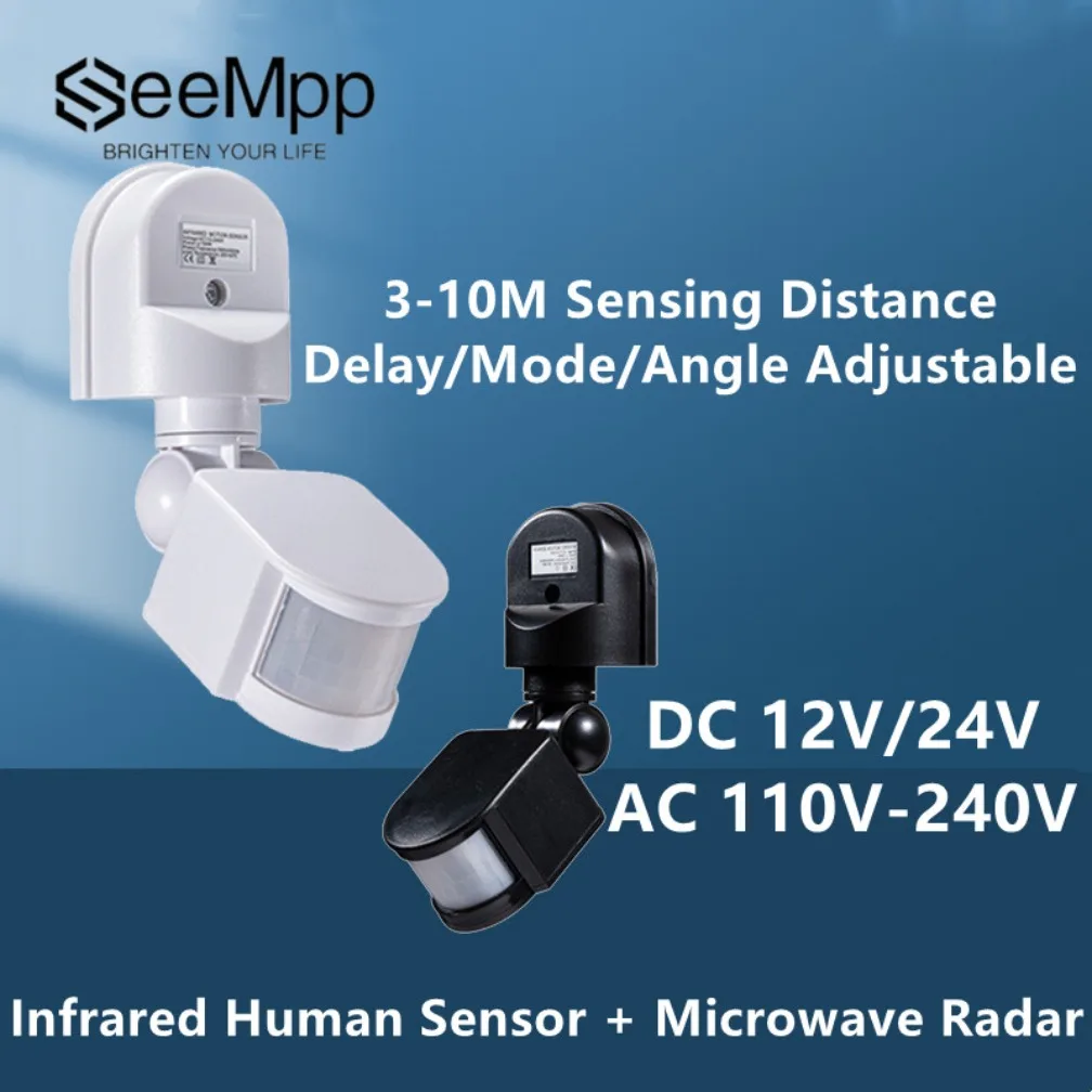 

Wall Mount AC 110-240V PIR Movement Detector DC 12-24V Automatic Infrared Motion Sensor Outdoor IP65 Motion Sensor Light Switch