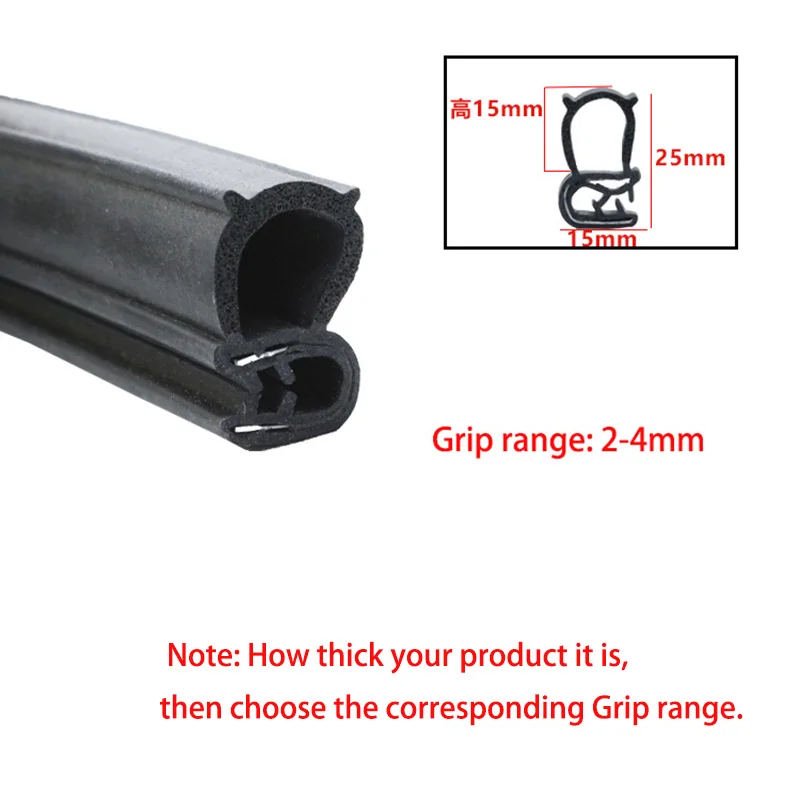 Durable U-Type Rubber Edge Guard - Anti-Collision & Waterproof Sealing Strip