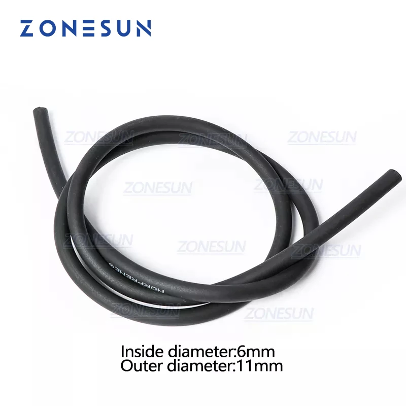 ZONESUN PJ-GZ6 Length 2m Inside Diameter 6mm Fluorine Rubber Hose Tube For Filling Machine Acid Alkali LIquid