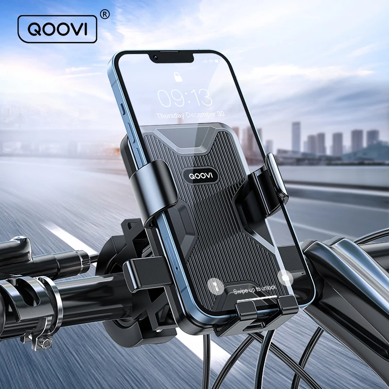 QOOVI Phone Holder Bike Stand Bicycle MobilePhone Holder Mount GPS Support Shockproof Bracket For iPhone 14 Pro Samsung Xiaomi