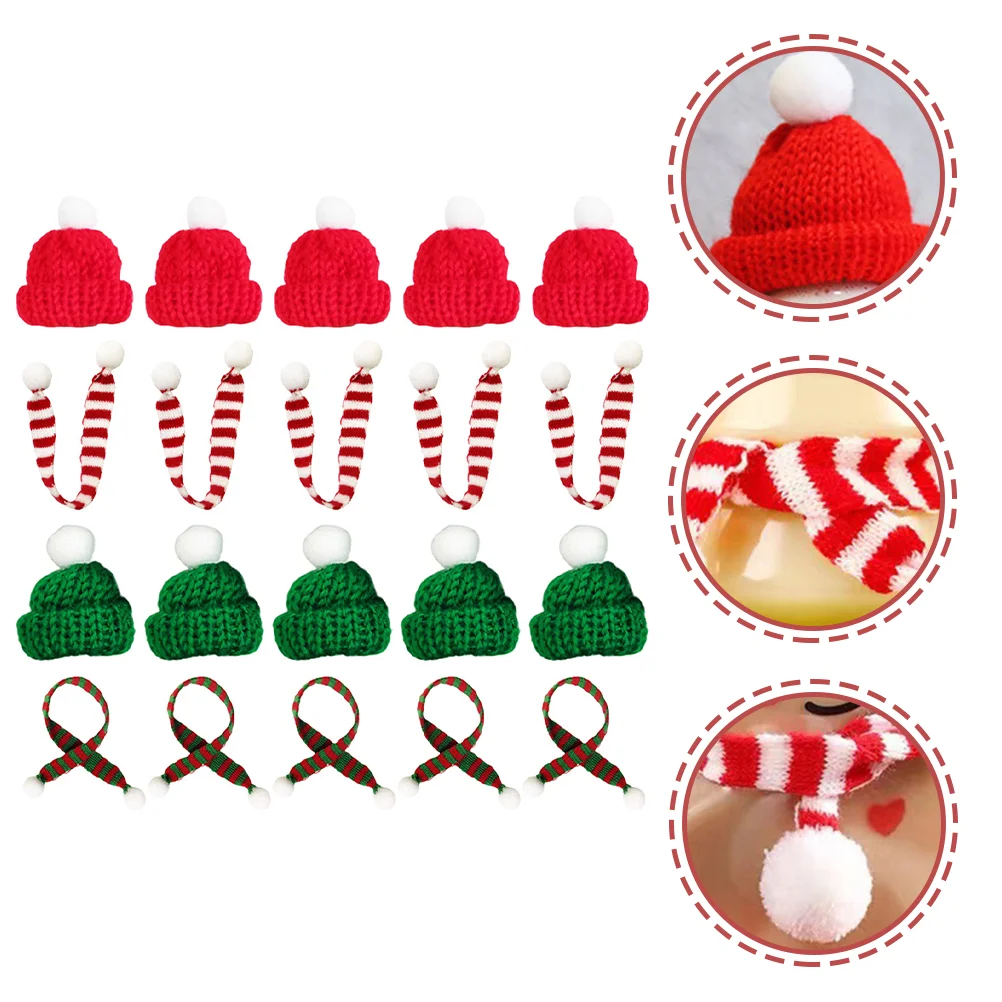 

Christmas Mini Hat DIY Craft Supplies Santa Hats Snowman Scarf Miniature Xmas Crafts Party